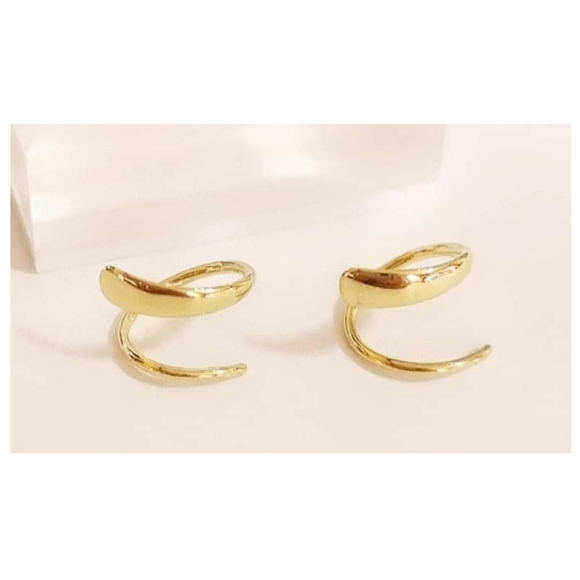 Authentic 18k Solid Yellow Gold Spiral Earrings - Picture 3 of 7